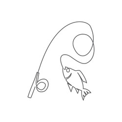 Fishing Line Art - Single Continuous Line vector image