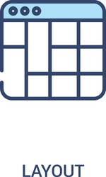 layout concept 2 colored icon simple line element vector image