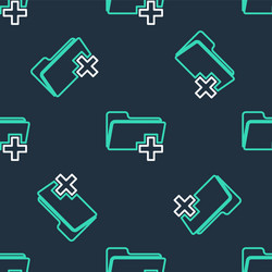 line add new folder icon isolated seamless pattern vector image