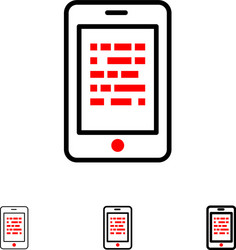 mobile read data secure e learning bold and thin vector image