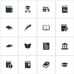 set of simple reading icons vector image
