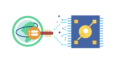 abstract key icon representing data connectivity vector image