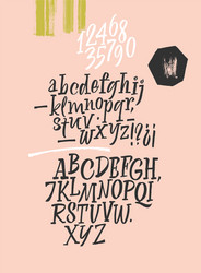 handwritten font script latin calligraphic set vector image