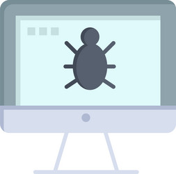 monitor bug screen security flat color icon vector image