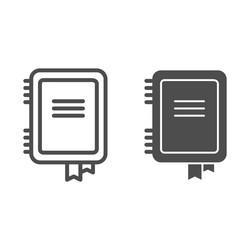 notebook line and glyph icon notepad vector image