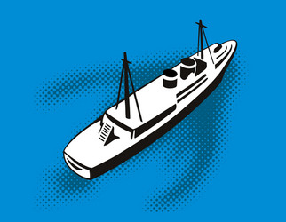 passenger cargo ship aerial view Vector Image