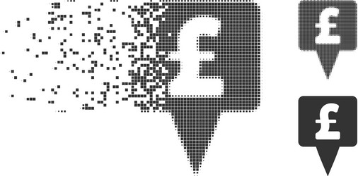 pound map pointer shredded pixel halftone icon vector image
