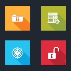 set folder and lock server security with time vector image