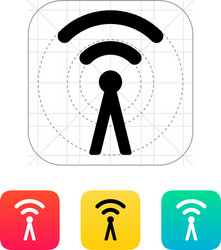 antenna broadcasting radio signal icon vector