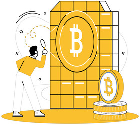 bitcoin mining cryptocurrency newcomer disrupts vector image