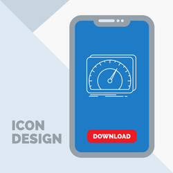 Dashboard device speed test internet line icon vector