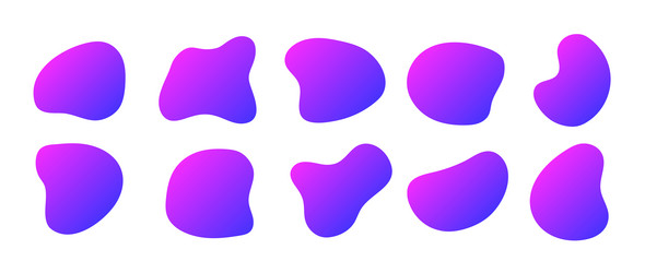 freeform colorful shapes set of abstract gradient vector image