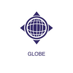 globe element in flat simple style on white vector image