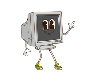 Retro Computer Character vector image