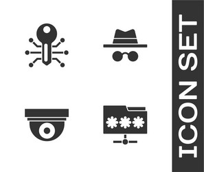 set folder with password smart key security vector image