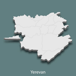 3d isometric map of yerevan is a city armenia vector