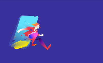a running man bright and harezmatic character vector image