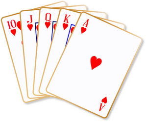 ace hearts flush playing card vector