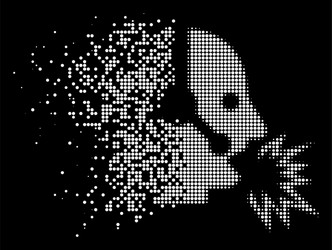 bright dust dotted halftone operator shout icon vector image