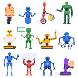 futuristic robots robotics android bot vector image