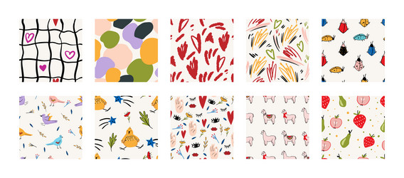 set of colorful patterns vector