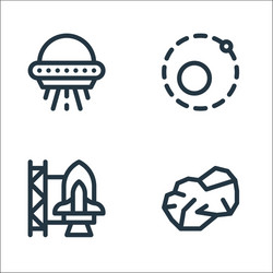 Space line icons linear set quality vector