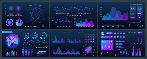analytics screen dashboard data graph panel vector image