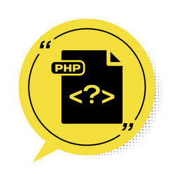 Black php file document download button icon vector