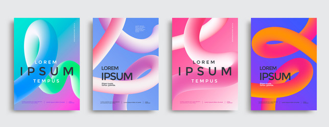 Minimal poster layout with vibrant gradient wave vector