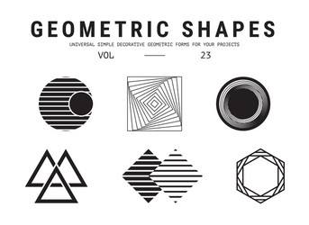 universal geometric shapes set vector