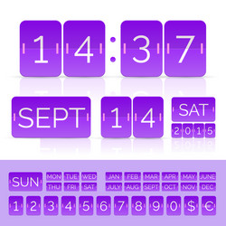 violet analog counter and flip calendar isolated vector image