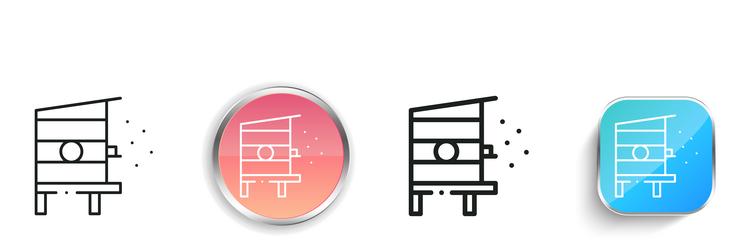 bee hive icon thin linear regular and button vector image