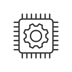 computer technology icon in line design vector image