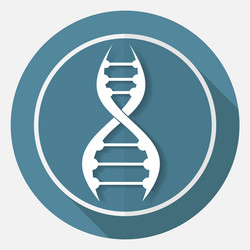 dna icon on white circle with a long shadow vector