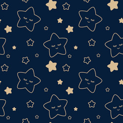 Sketch star seamless pattern starry sky Royalty Free Vector