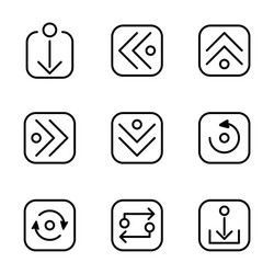 arrow icon set 5 include arrowinterfaceesentialweb vector image