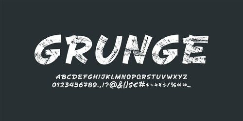 handwritten shabby font script rough alphabet vector image
