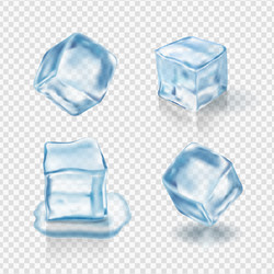 Cubes ice 3d piece different angles Royalty Free Vector
