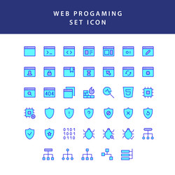 web programing filled outline icon set vector image
