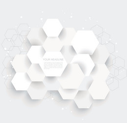 abstract geometric shape from gray hexagones vector