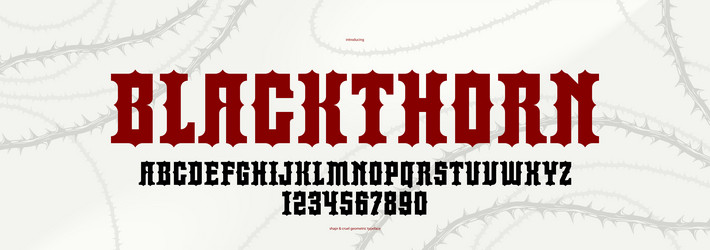 blackthorn gothic display font for emblems vector image