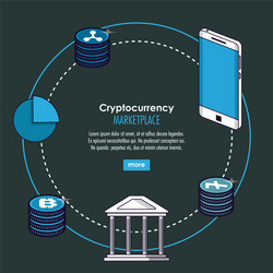 cryptocurrency system and marketplace vector image