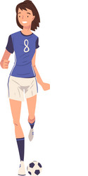 girl soccer player character young woman Vector Image
