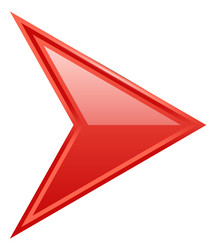 Glossy Red Triangular Arrowhead vector image