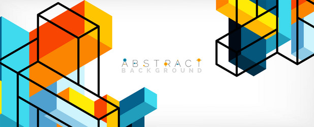 abstract background 3d cubes cubic elements vector image
