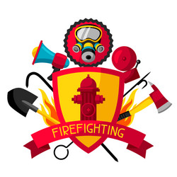 Set of firefighting items fire protection Vector Image