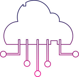 color line data cloud network connection server vector image