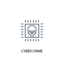 cyber crime concept line icon simple element vector image