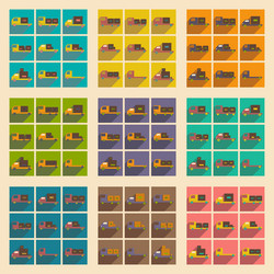 flat with shadow concept and mobile application vector image