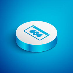 isometric line page with a 404 error icon isolated vector image